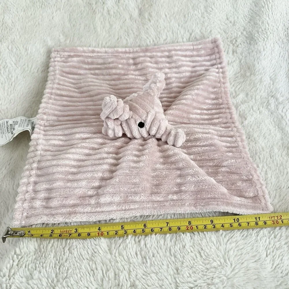 Mon Lapin Elephant Security Blanket Rose Mauve Corduroy Ribbed Lovey Pink 12”